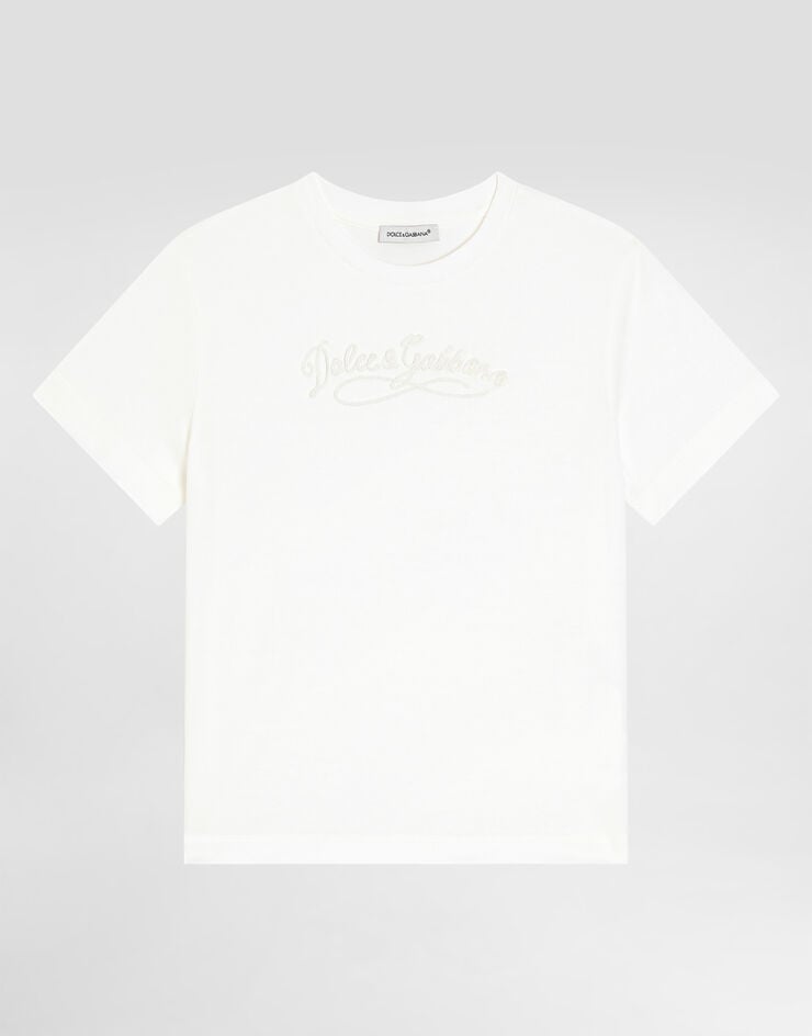 Dolce & Gabbana Jersey t-shirt with embroidery White L5JTNKG7PYF