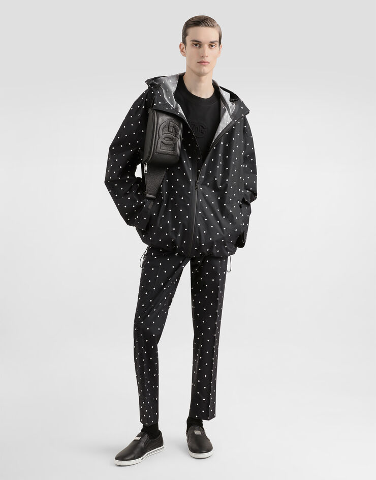 Dolce & Gabbana Cotton jacket with hood and polka-dot print Print G9BG0THS5SP