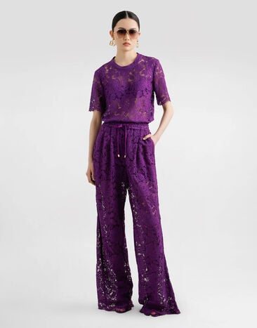 Dolce & Gabbana Haut en dentelle cordonnet florale Purple F8V21THLM7L