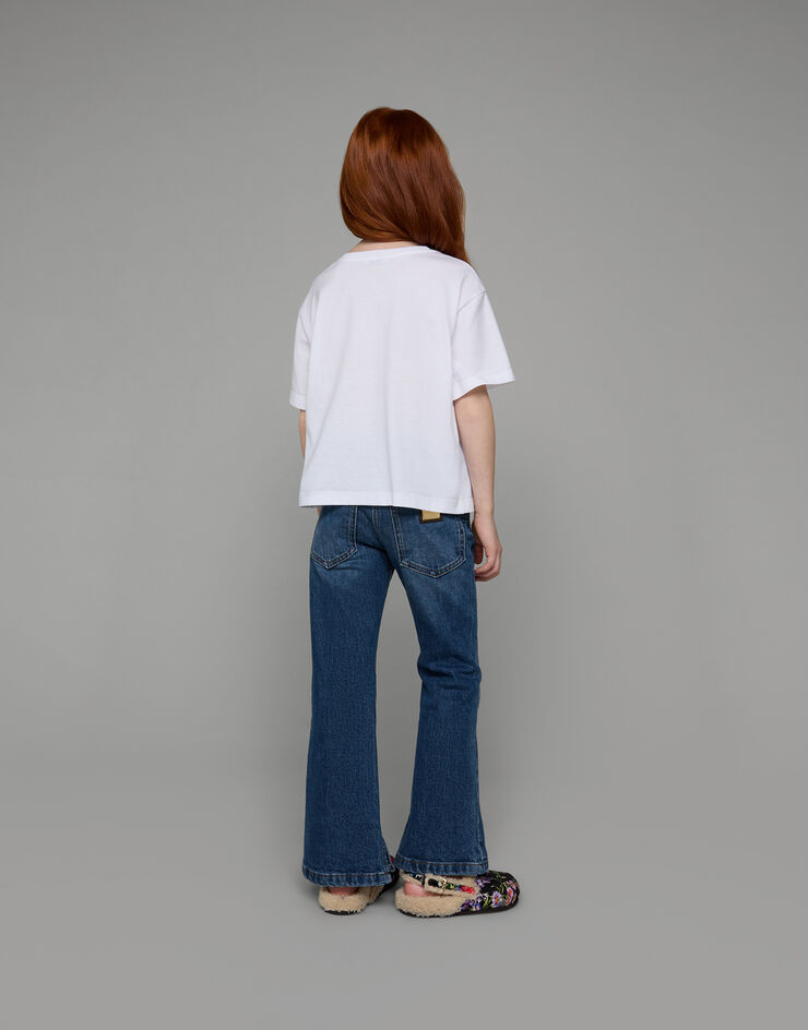 DolceGabbanaSpa Pantalón vaquero de 5 bolsillos con bordados Multicolor L52F70LDB63