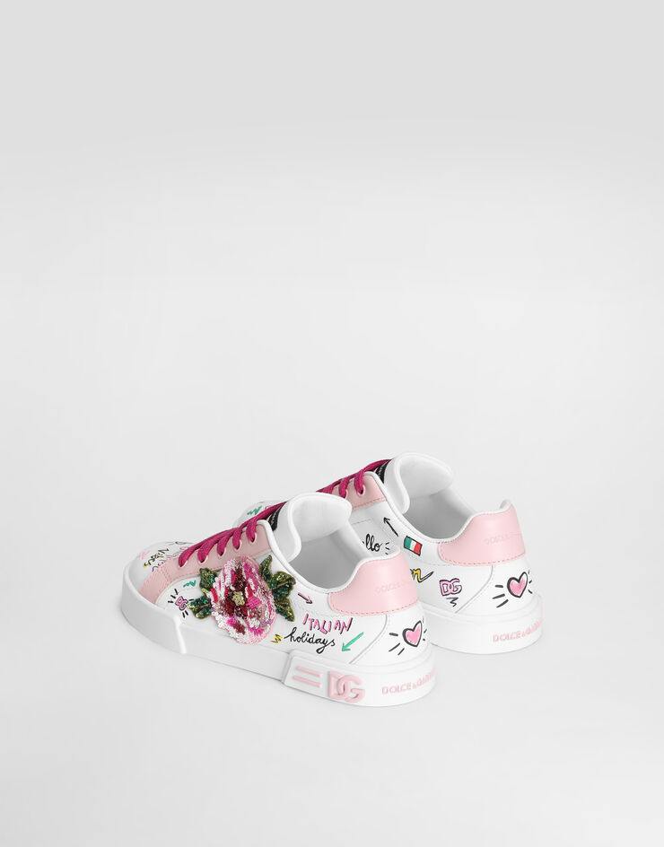 Dolce & Gabbana Sneakers Portofino Light in pelle di vitello stampata Multicolore D10951A6O58