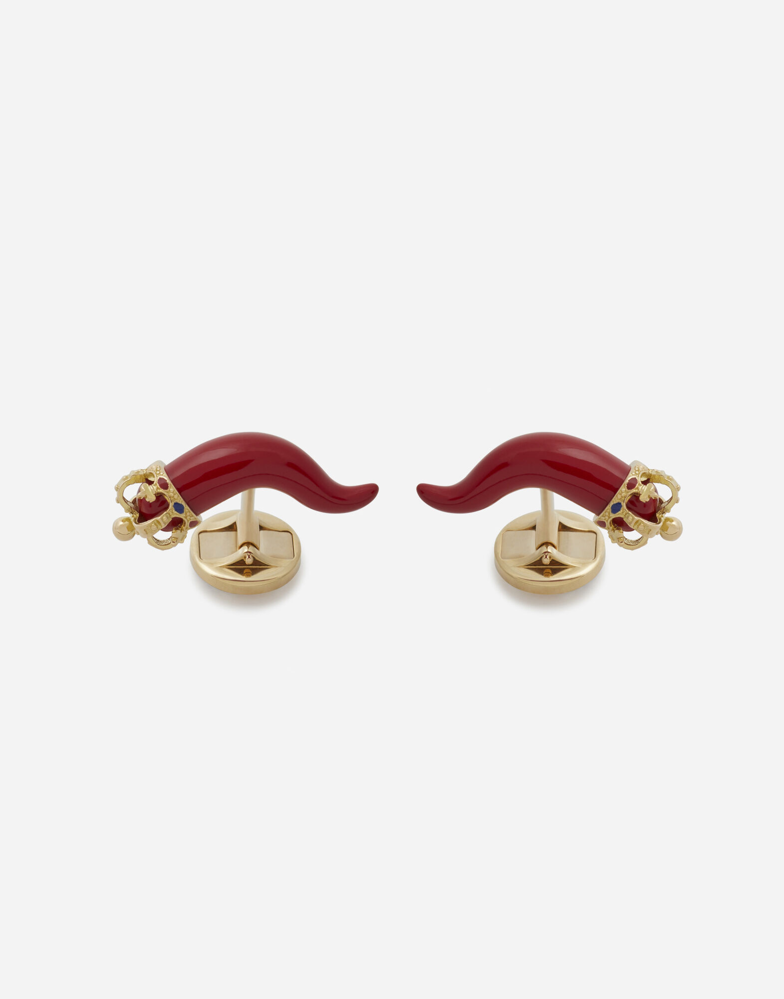 Dolce & Gabbana Good luck cufflinks in enamelled yellow gold Gold WRLK1GWJAS1