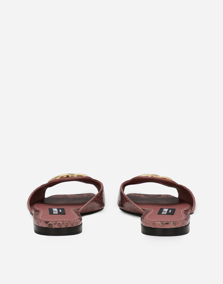 Dolce & Gabbana Python skin sliders Pink CQ0593A2Y68
