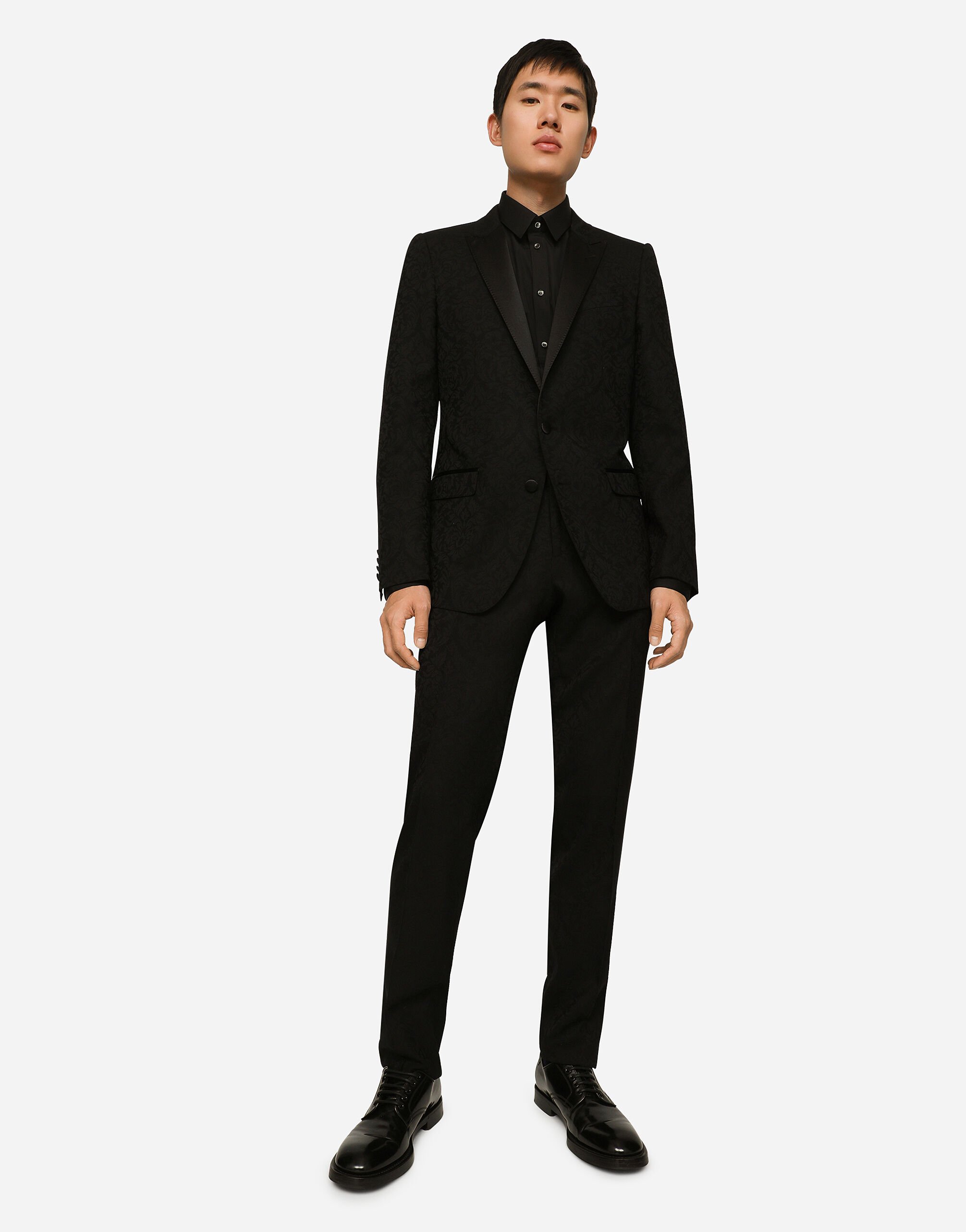 Wool jacquard Martini fit tuxedo suit Dolce Gabbana