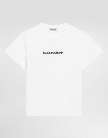 Dolce & Gabbana Jersey t-shirt with logo embroidery White L4JT7NG7STN