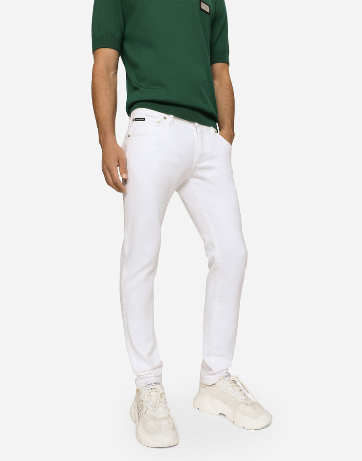 Dolce&Gabbana جينز سكيني مرن أبيض متعدد الألوان GY07LDG8JR8