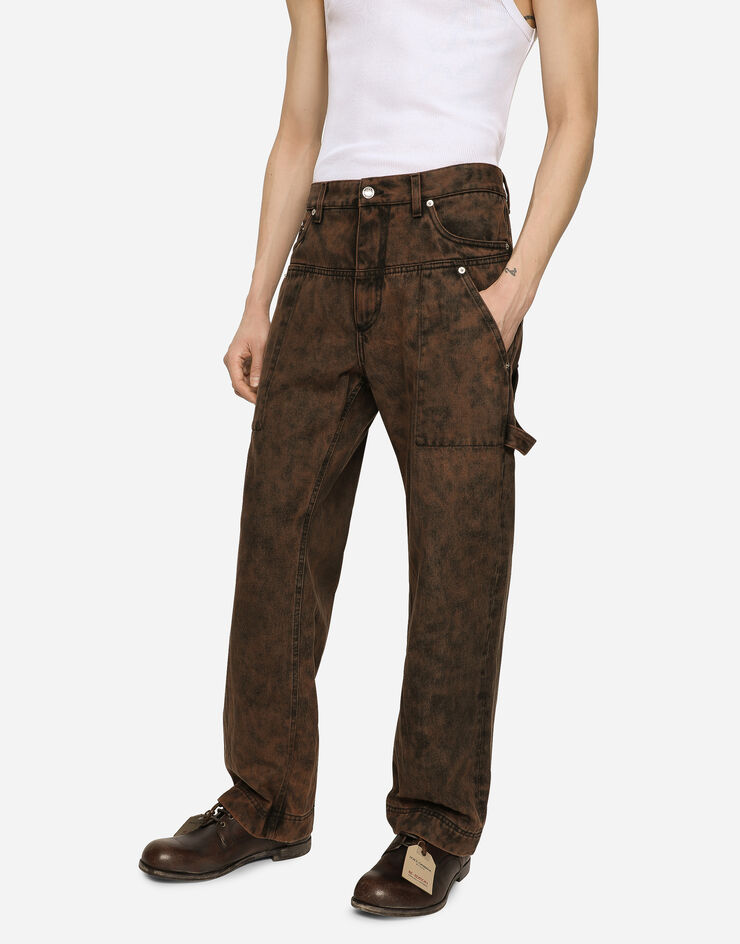 Dolce&Gabbana Overdyed denim worker jeans Multicolor GV7VHDG8JL0