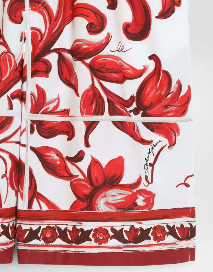 Dolce & Gabbana Majolica-print poplin bermuda shorts Multicolor L44Q21FI5OI