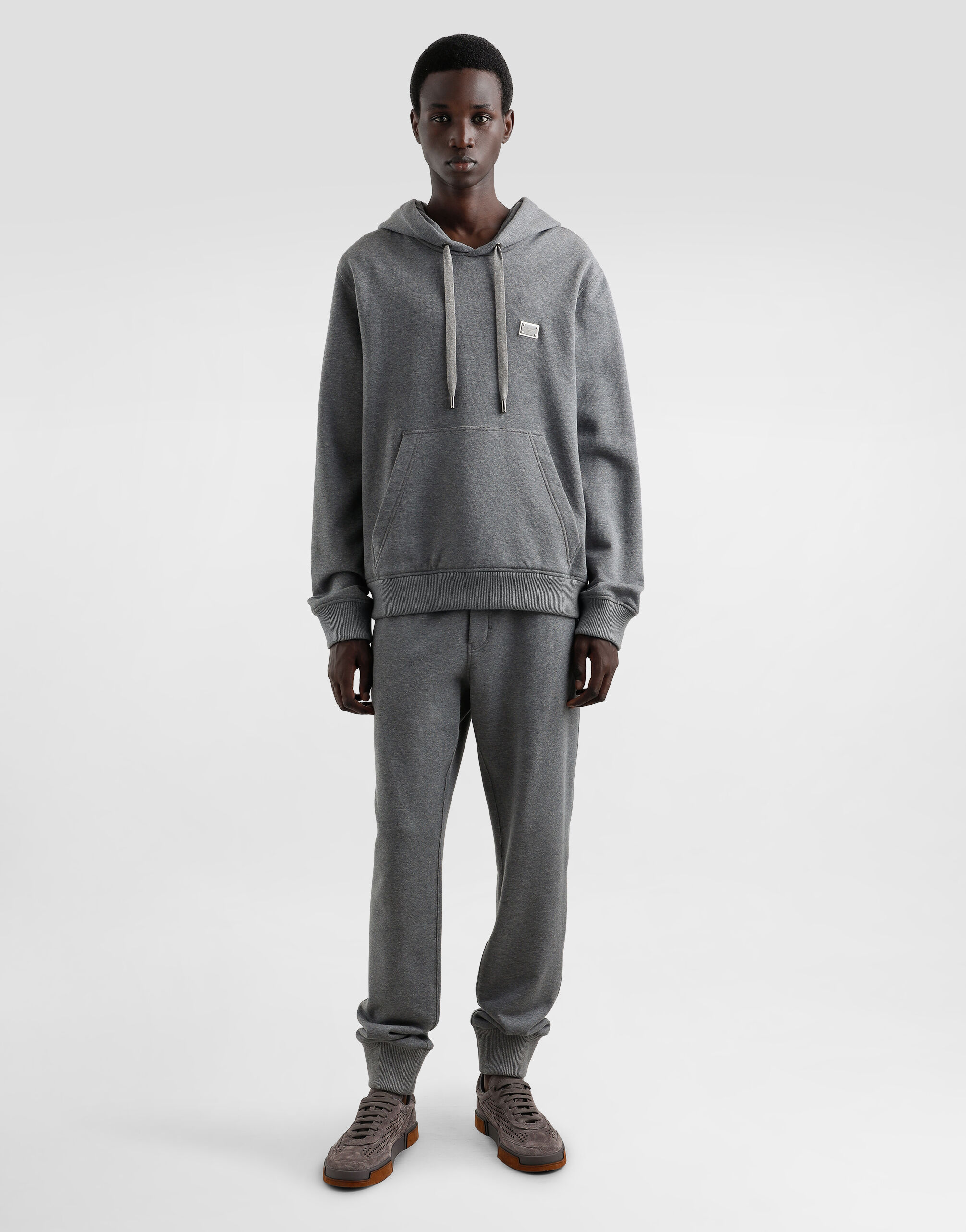 Greyのメンズ Cotton hoodie with tag | Dolce&Gabbana®