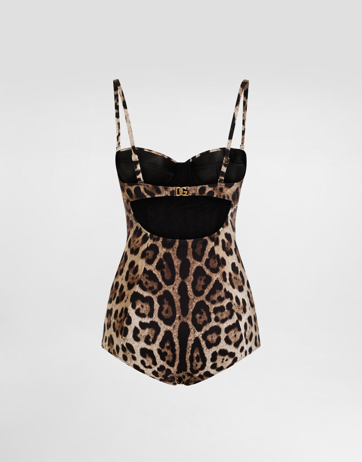 Dolce & Gabbana Leopard-print one-piece balconette swimsuit Multicolor O9A13JONO11