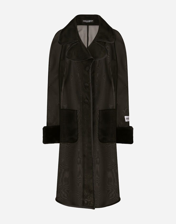 Dolce & Gabbana KIM DOLCE&GABBANA Organza trench coat with the Re-Edition label Black F0C5DTFUSYQ