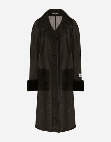 Dolce & Gabbana KIM DOLCE&GABBANA Organza trench coat with the Re-Edition label Black F9P52LHULRK