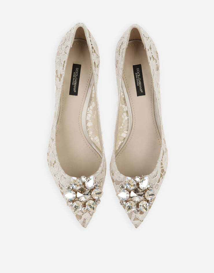 Pump in Taormina lace with crystals in White for Women | Dolce&Gabbana®