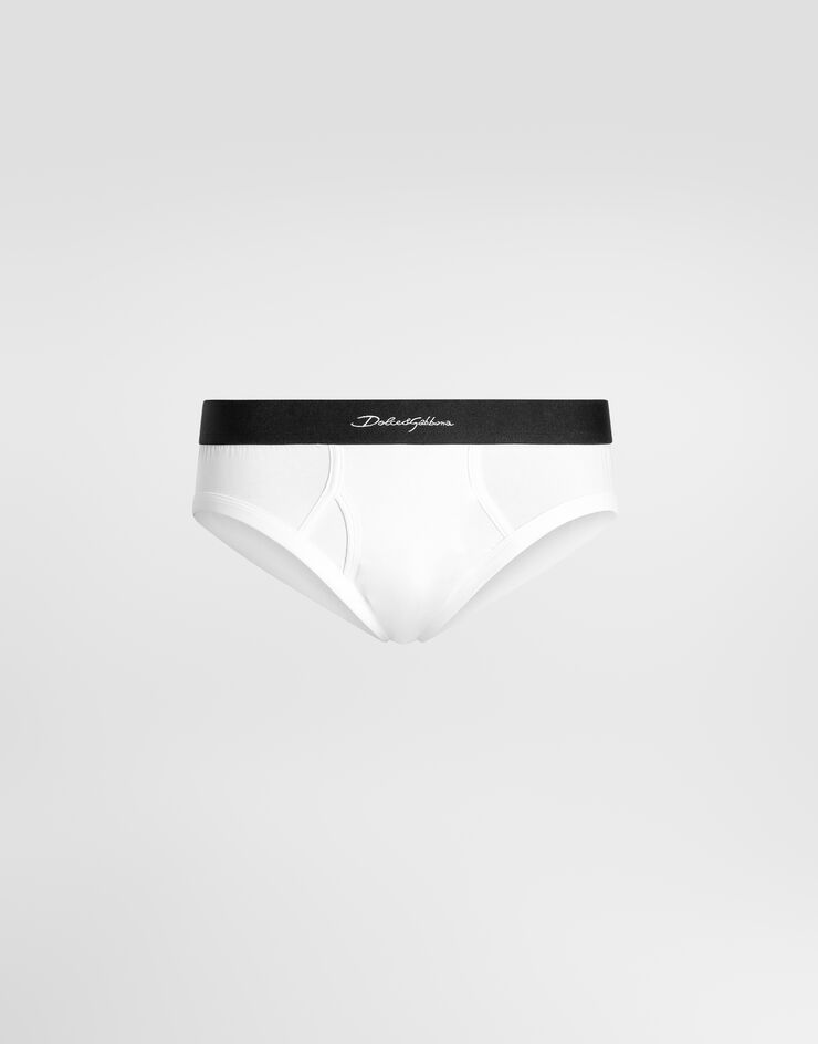 Dolce & Gabbana Slip mi-long en jersey de coton bi-stretch Dolce & Gabbana Slip mi-long en jersey de coton bi-stretch Blanc M3F42JONR21