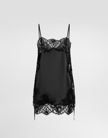 Dolce & Gabbana Satin slip dress Black O7A32TON0IS