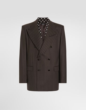 Dolce & Gabbana Double-breasted pinstriped wool jacket Dolce & Gabbana Double-breasted pinstriped wool jacket Multicolor G2WS2TFRBC0