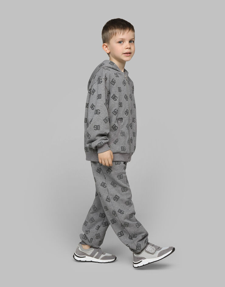 Dolce & Gabbana Jersey jogging pants with DG logo Grey L4JPJPG7N2A