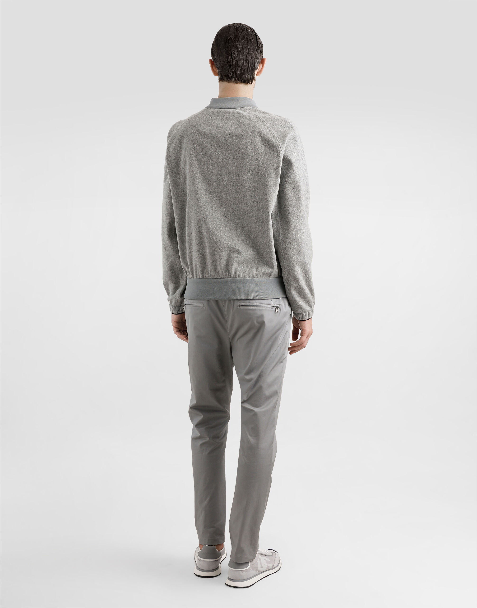 Cotton jogging pants with tag in Grey for Men | Dolce&Gabbana® US