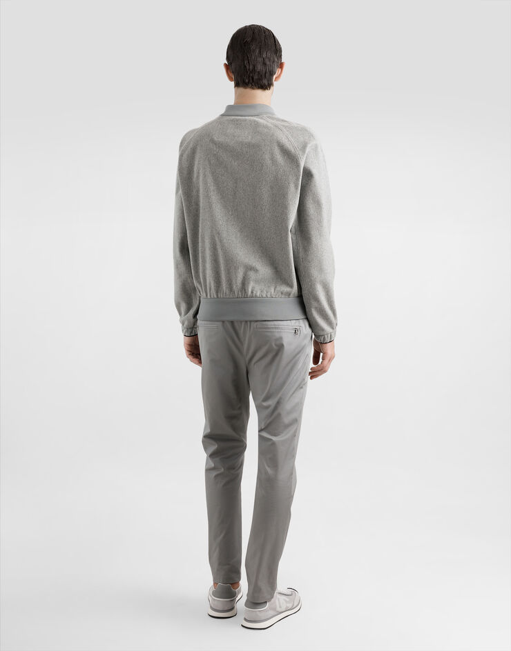 Dolce & Gabbana Pantalón de chándal de algodón con placa Gris GYACETFUFNV