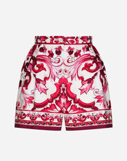 Dolce & Gabbana Majolica-print poplin shorts Fuchsia BB6003A1001