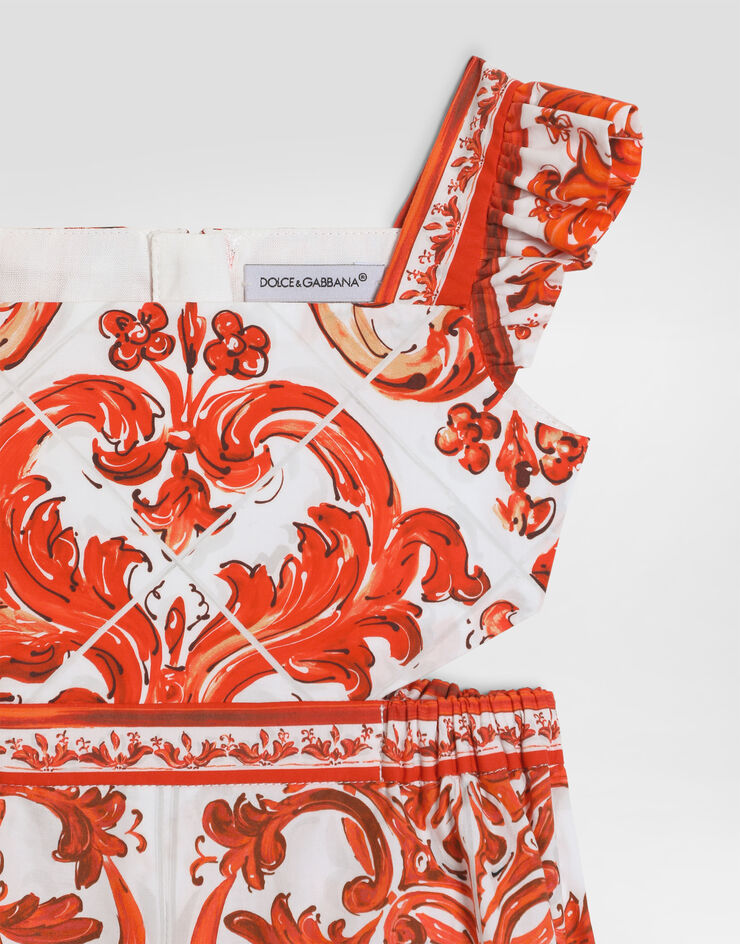 Dolce & Gabbana Majolica print poplin romper Multicolor L22O10G7P4N