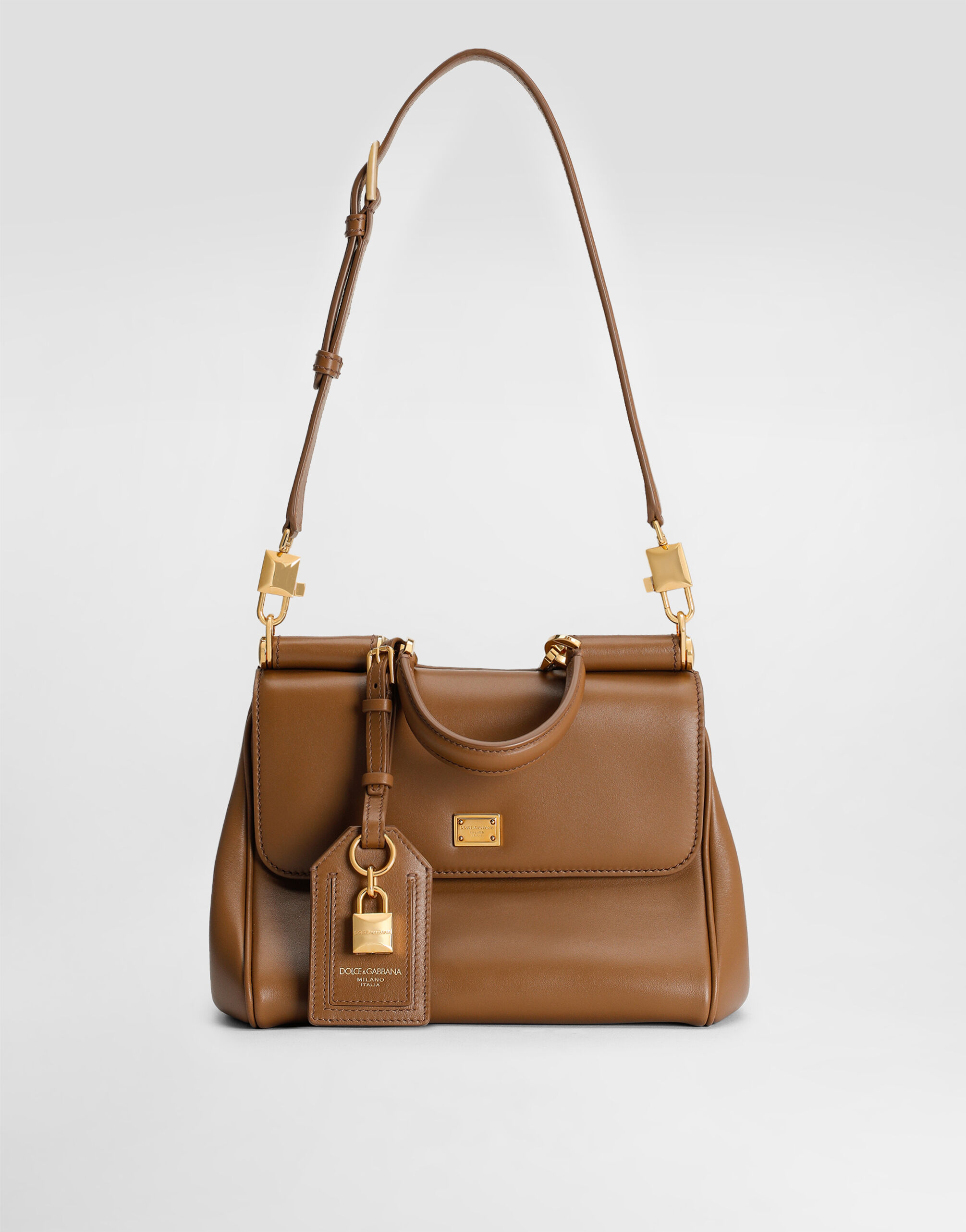 Dolce & Gabbana★カーフスキン&パナマ バッグ 2WAY 関税込み Brownのウィメンズ MY SICILY プロンジェカーフスキン バッグ