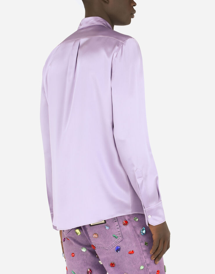 Dolce & Gabbana Silk satin Martini-fit shirt 퍼플 G5JL8TFU1UU