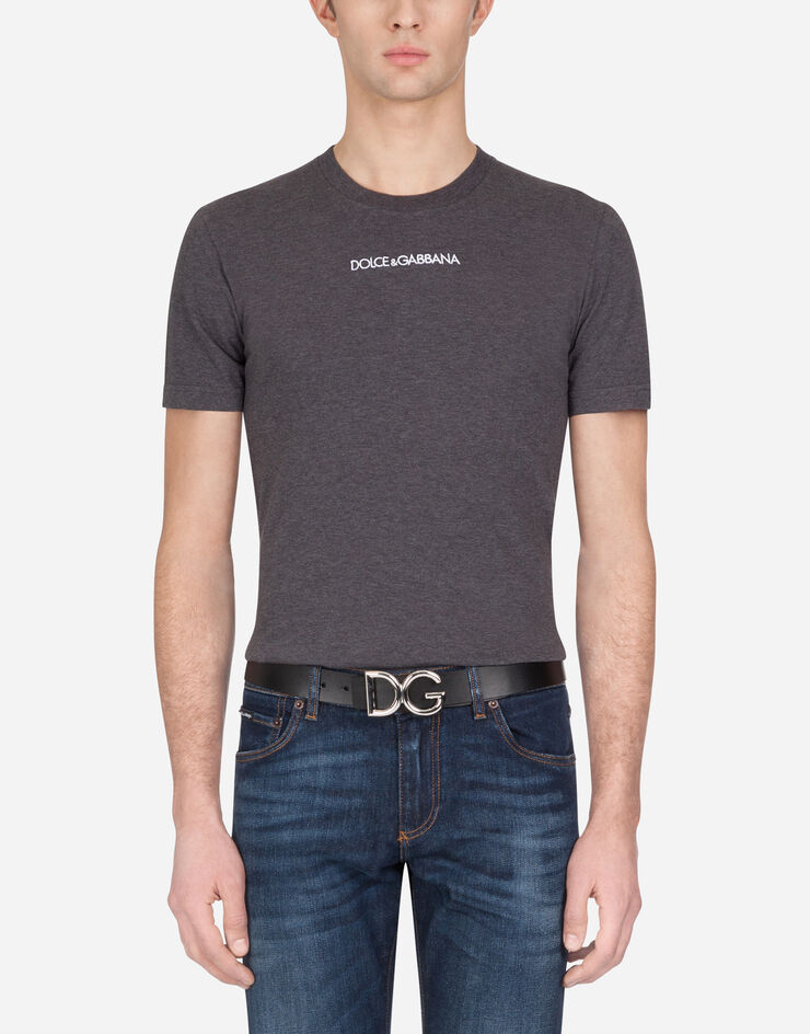 Dolce & Gabbana Gray Cotton L'Amore E'Bellezza Top T-shirt