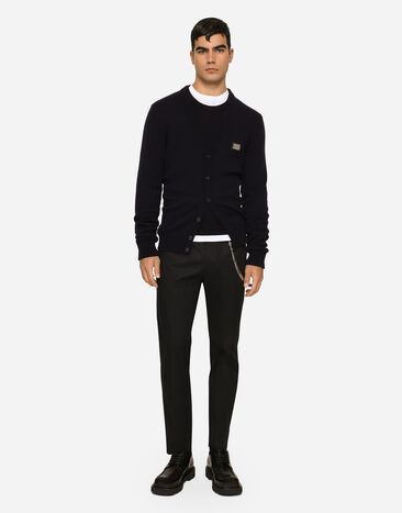 Dolce & Gabbana Stretch gabardine trousers Blue GY6IETGG825