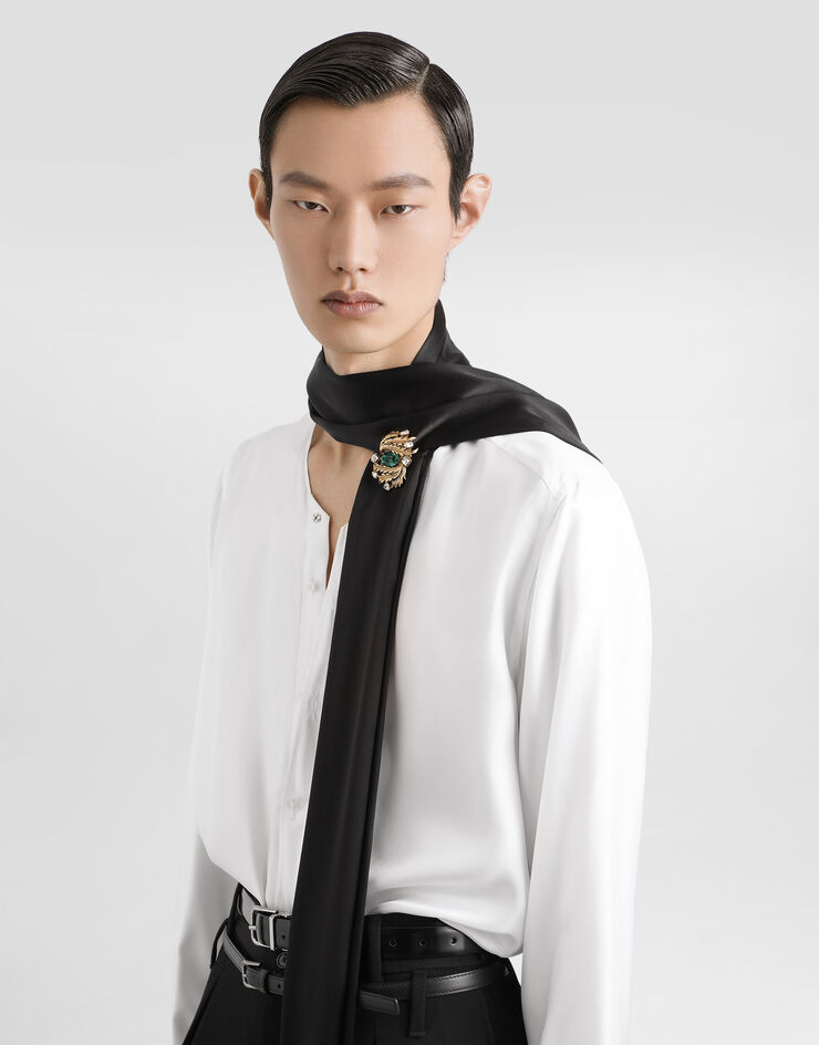 Dolce & Gabbana Gold silk twill shirt White G5NU0TFU10S