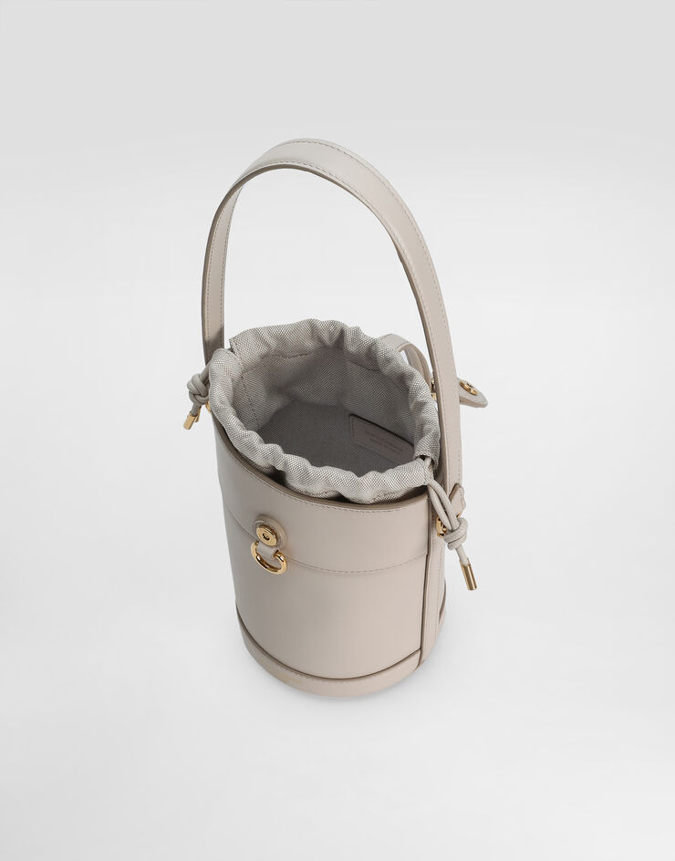 Dolce & Gabbana Bucket Bag Capri aus Canvas und Kalbsleder Beige BB7816AI451