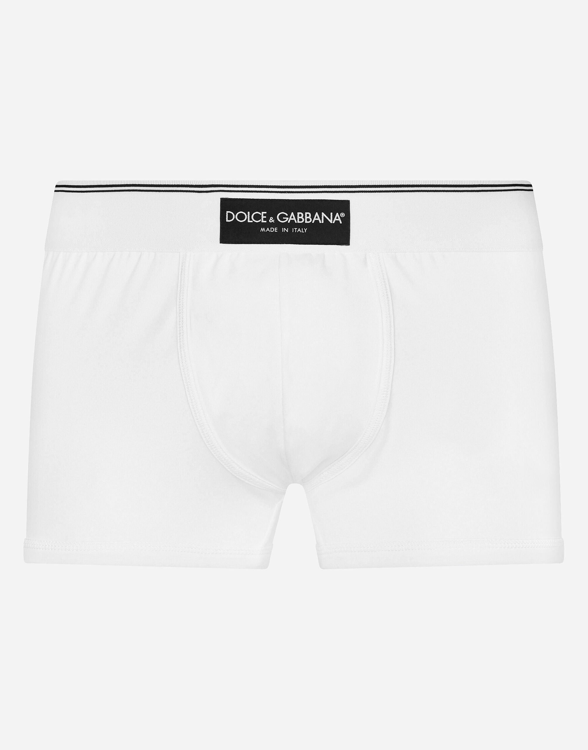 Dolce & Gabbana Two-way-stretch jersey boxers with patch Black M3A27TFU1AU