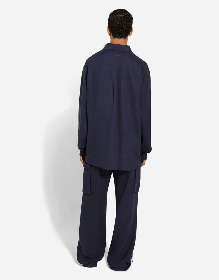 Dolce & Gabbana Linen jogging pants with tag Blue GP02ATFU4LG