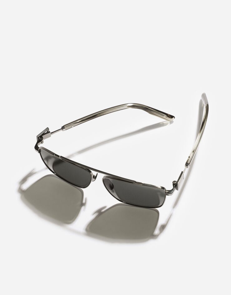 Dolce & Gabbana Metal Plaque Sunglasses Gunmetal VG2336VM487