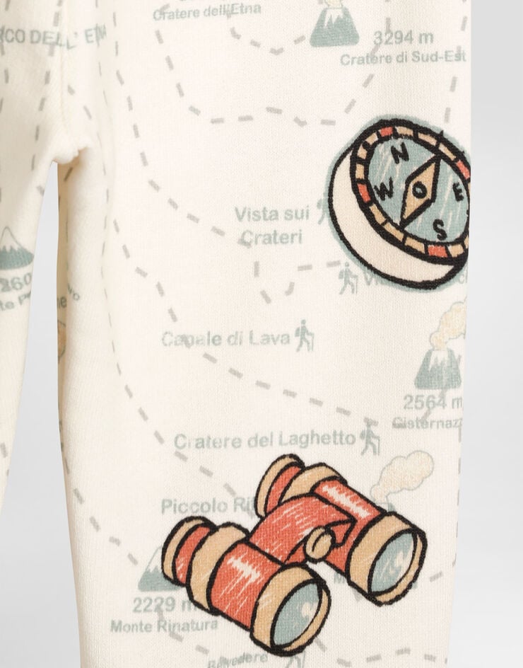 Dolce & Gabbana Oversized fleece trousers with map print Print L1JPJMII7IN