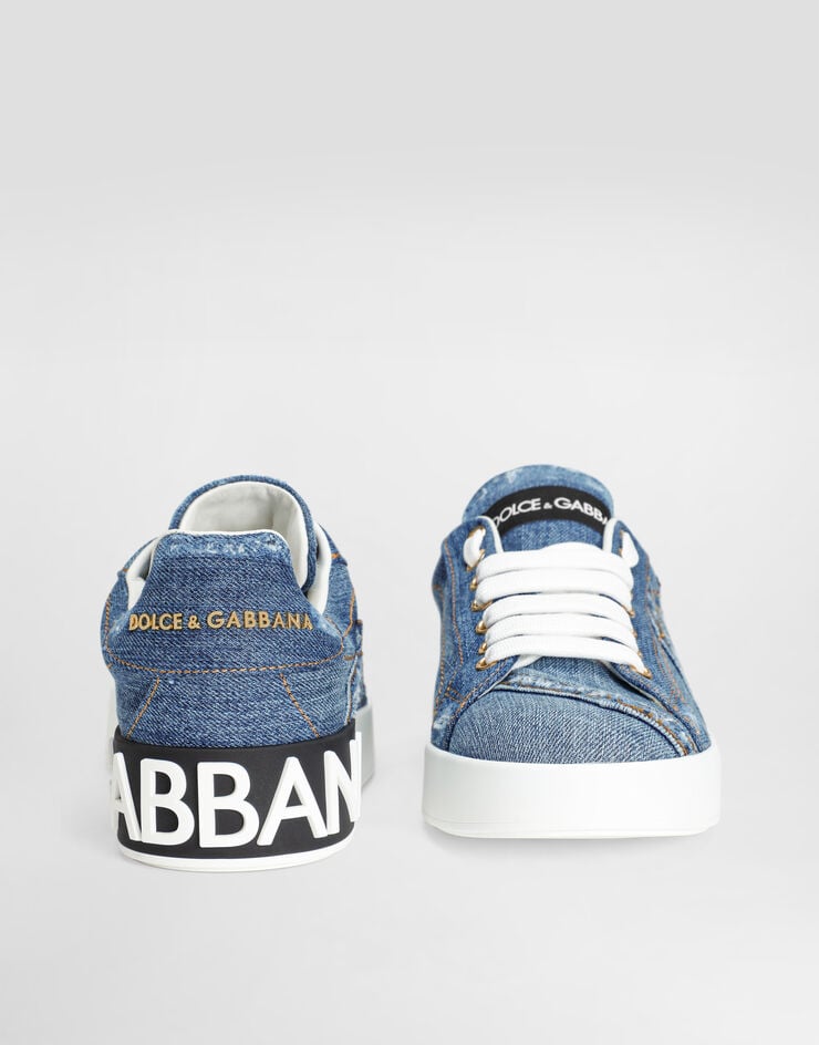 Dolce & Gabbana Calfskin Portofino sneakers with DG logo Dolce & Gabbana Calfskin Portofino sneakers with DG logo Blue CK1544AD481