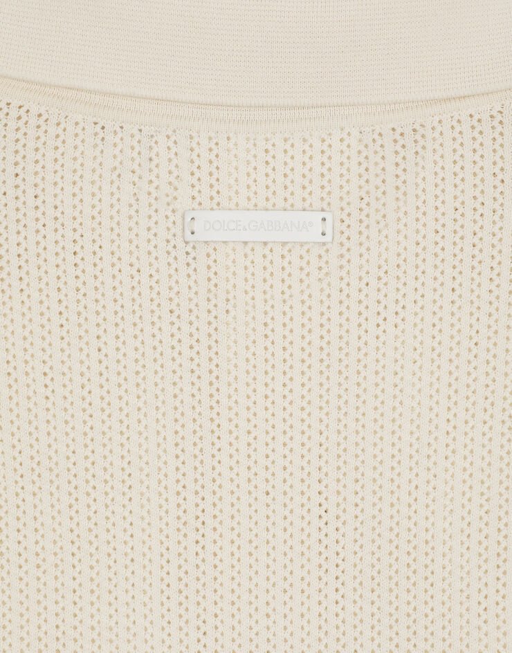 Dolce&Gabbana Poloshirt aus Baumwolle mit Logo-Etikett Weiss GXP68TJBCAB