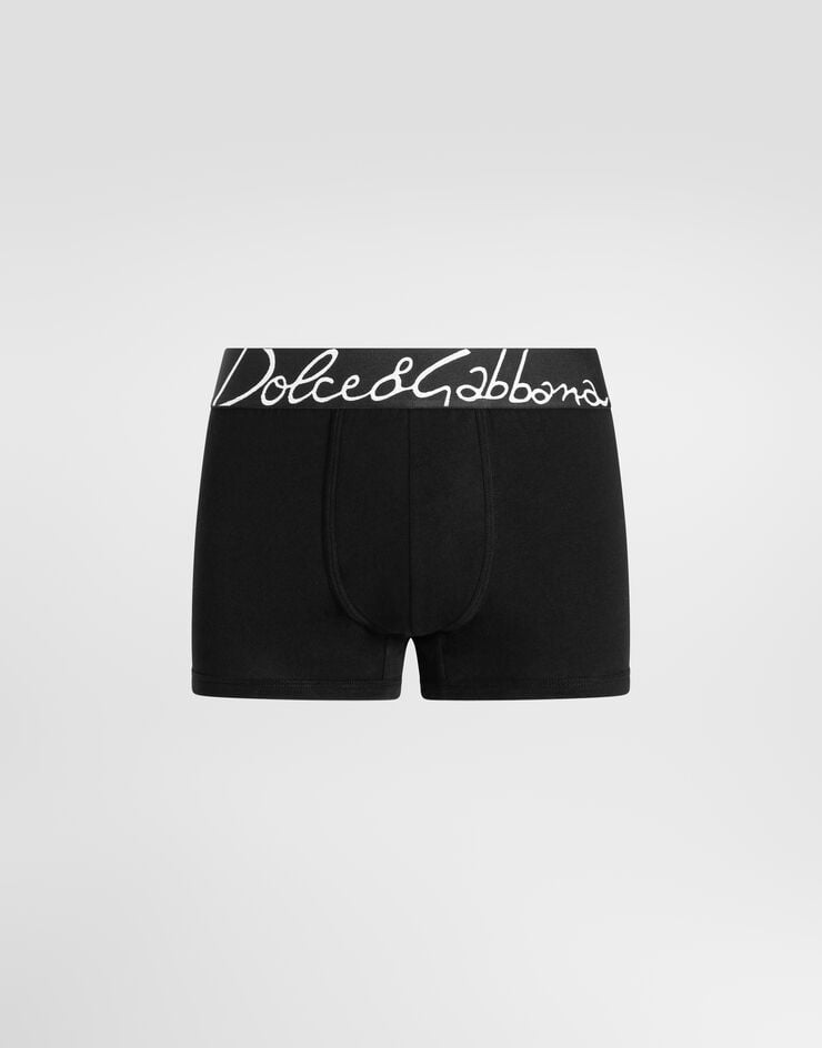 Dolce & Gabbana Boxer classique en coton stretch Dolce & Gabbana Boxer classique en coton stretch Noir M4F34JONP20