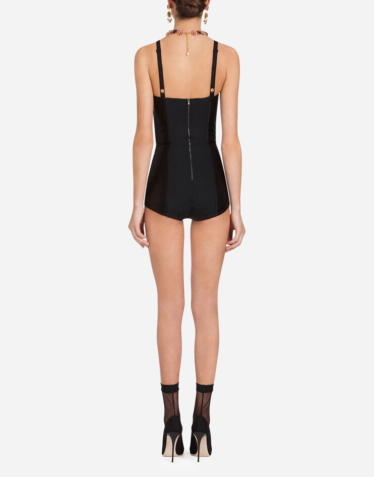 Dolce & Gabbana Elasticated corset-style bodysuit Black F7ZB9TGDC48