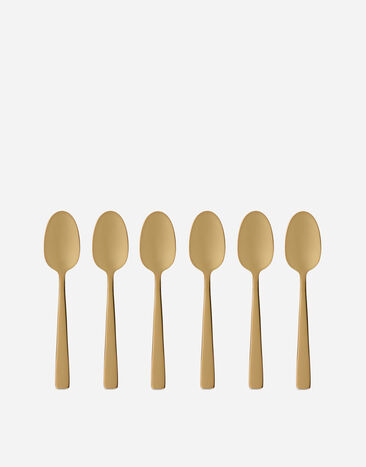 Dolce & Gabbana Set 6 INOX Coffee Spoons Gold TCPS01TCA51