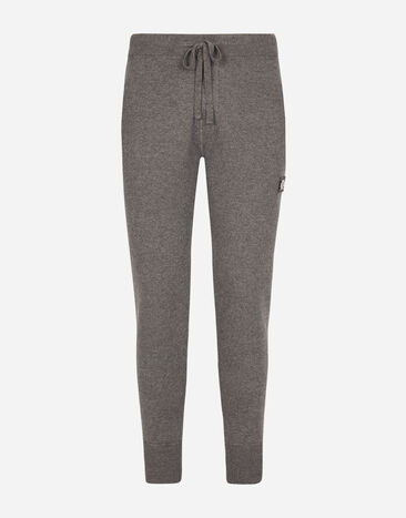 Dolce&Gabbana Wool and cashmere knit jogging pants Blue GW13EZFURIR