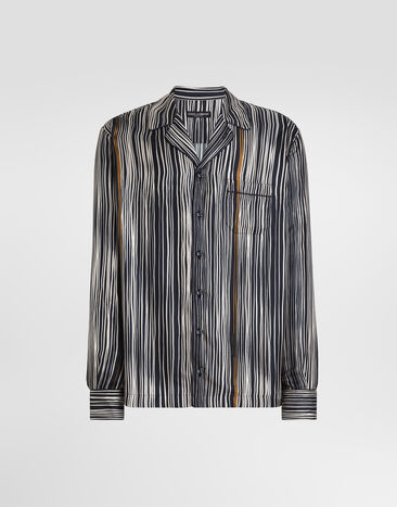 Dolce & Gabbana Stripe-print hawaii silk twill shirt  G5IF1TIS140