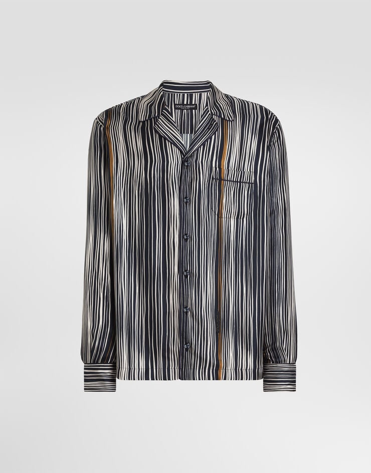 Dolce & Gabbana Stripe-print hawaii silk twill shirt Dolce & Gabbana Stripe-print hawaii silk twill shirt G5IF1TIS140