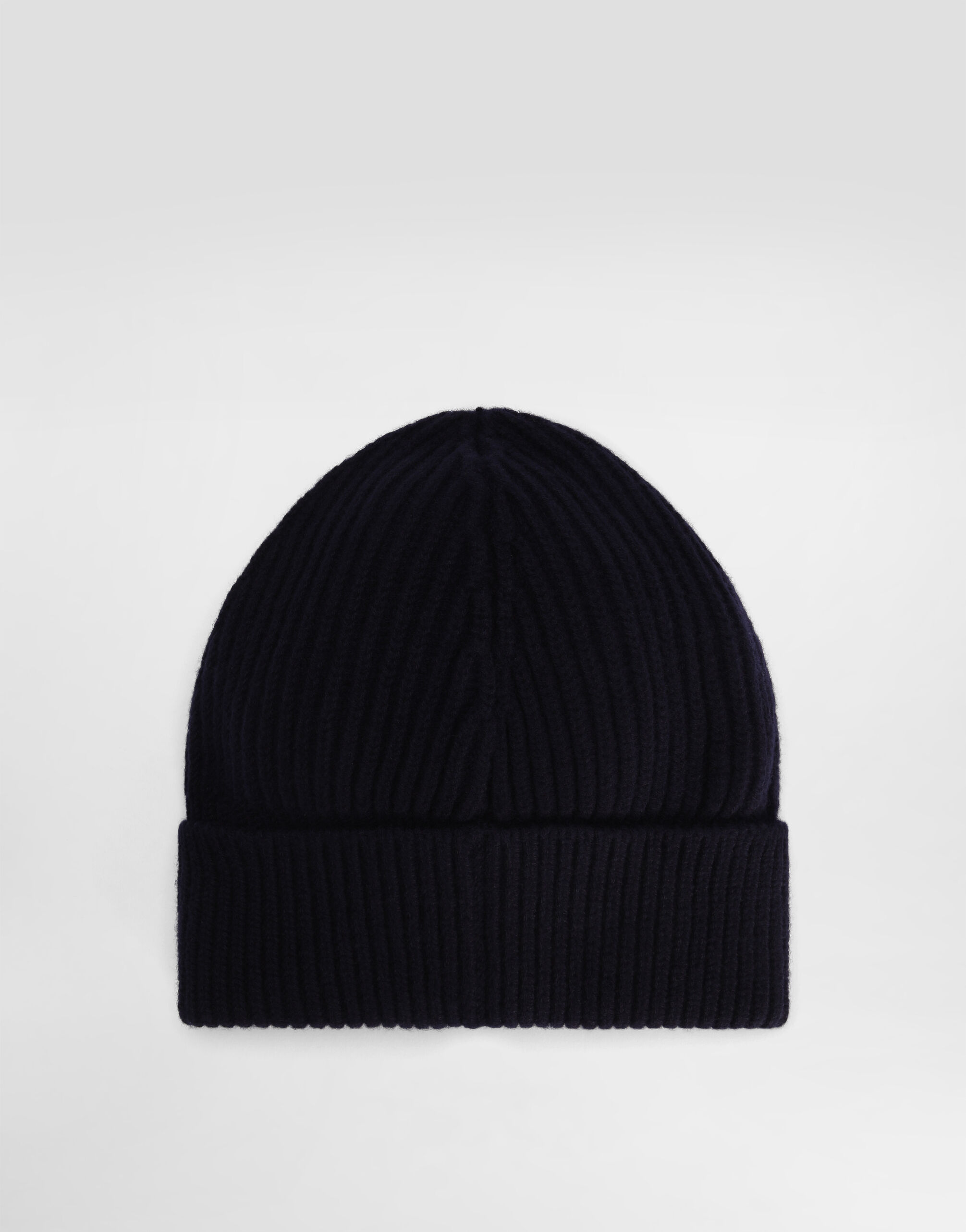 Cashmere and wool hat with branded tag in Blue for Men