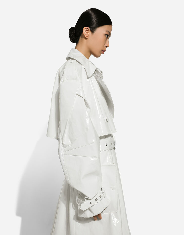 Dolce & Gabbana Trench in cotone spalmato Bianco F0D1QTFU600