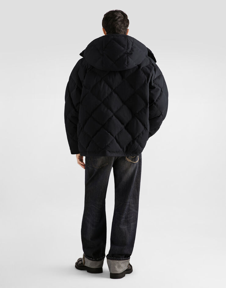 Dolce & Gabbana Quilted cotton padded jacket Blue G9CHLTHUMXI