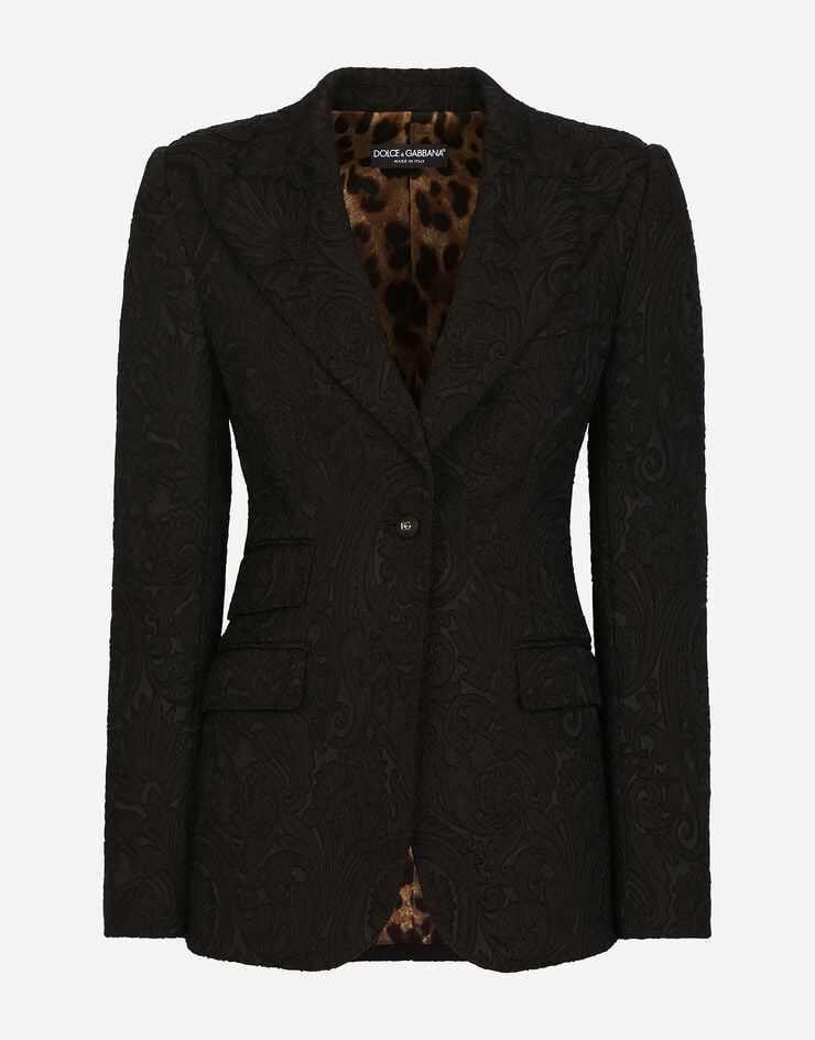 Dolce & Gabbana Ornamental jacquard Turlington blazer Black F29DOTFJUBL