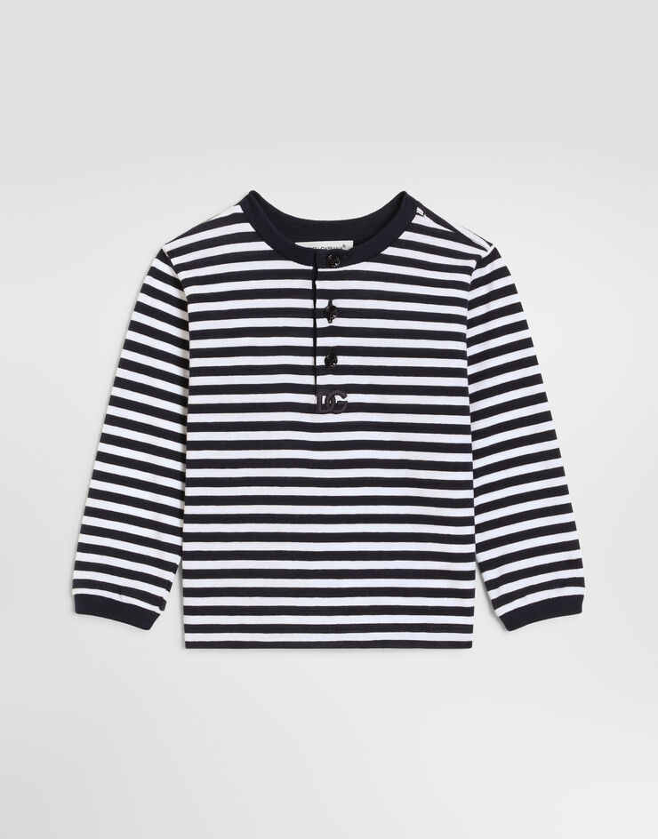 Dolce & Gabbana Serafino in striped jersey Multicolor L1JTKZFBGAV