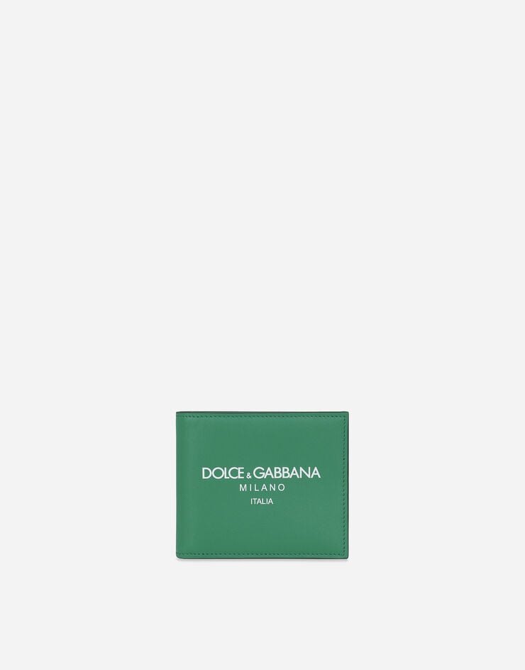Dolce & Gabbana Calfskin bifold wallet with logo Green BP1321AN244