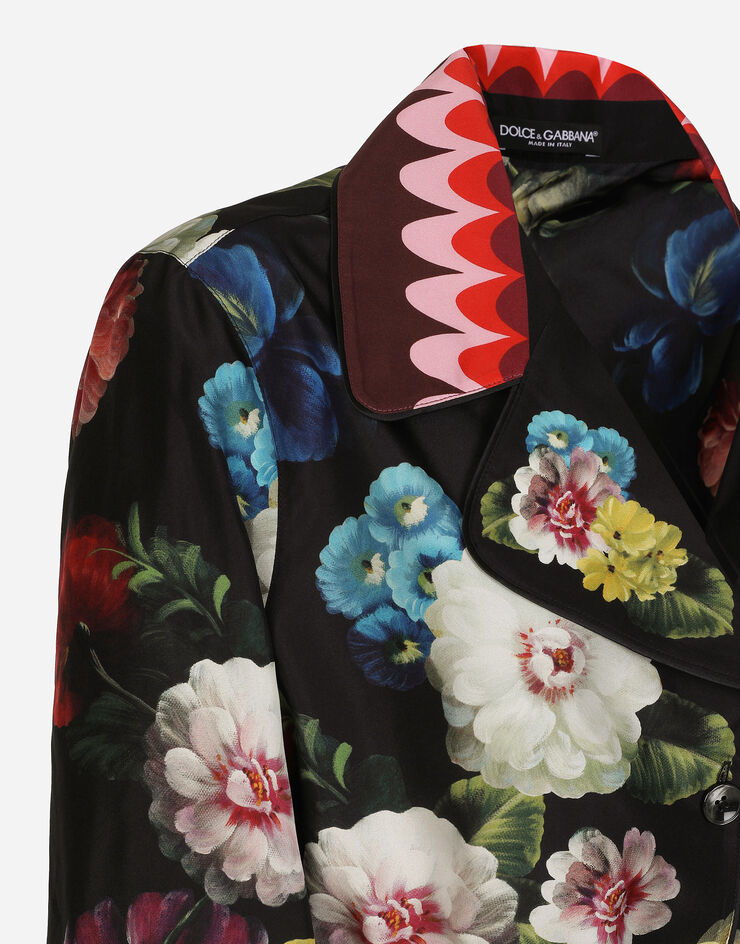 Dolce & Gabbana Пижамная рубашка из твила с принтом ночных цветов принт F5Q03THI1RD
